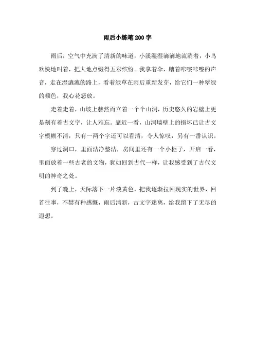 雨后小练笔200字
