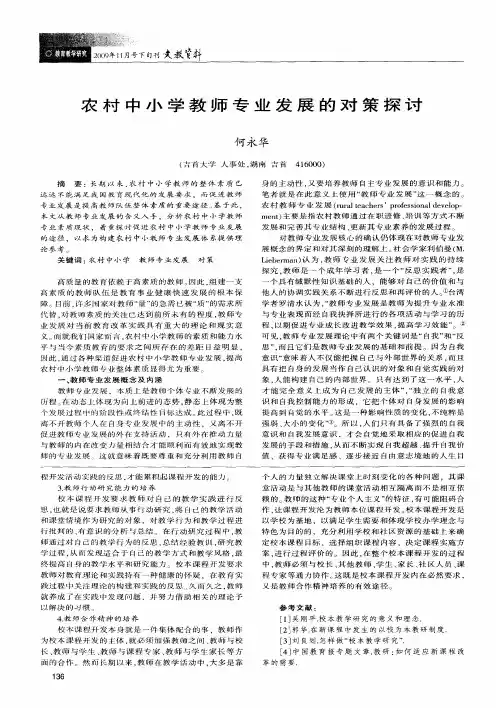 农村中小学教师专业发展的对策探讨