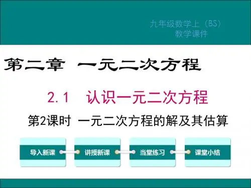 湘教版九年级数学上册第2章一元二次方程PPT教学课件1