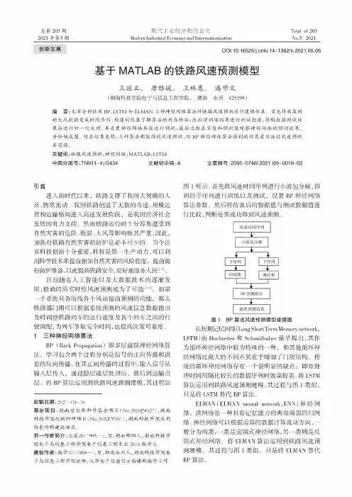 基于MATLAB的铁路风速预测模型