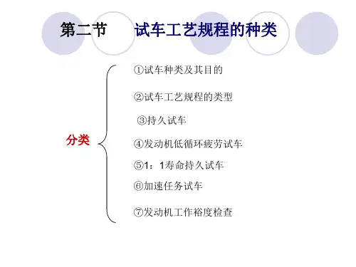 【2019年整理】航空发动机试车工艺规程的种类