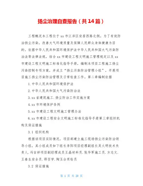 扬尘治理自查报告(共14篇)