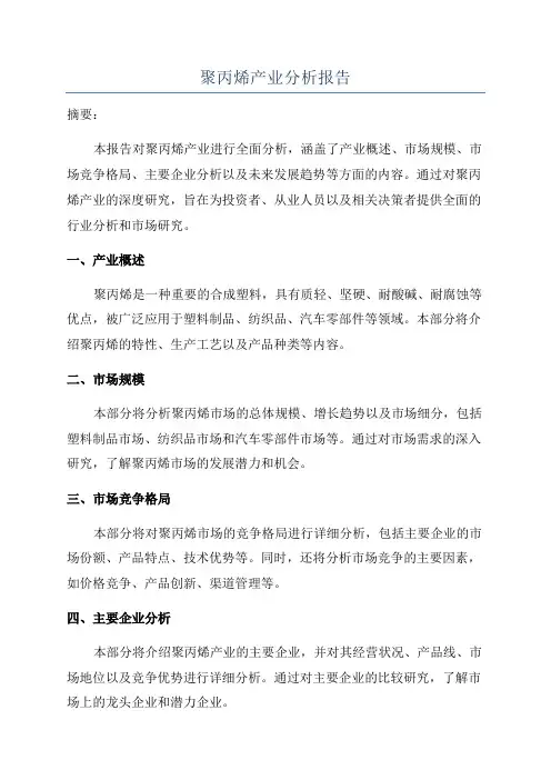 聚丙烯产业分析报告