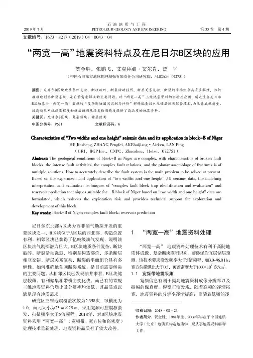 “两宽一高”地震资料特点及在尼日尔B区块的应用