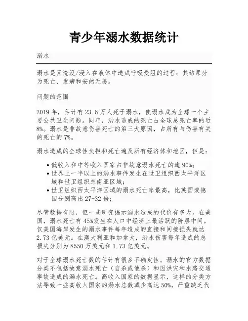 青少年溺水数据统计