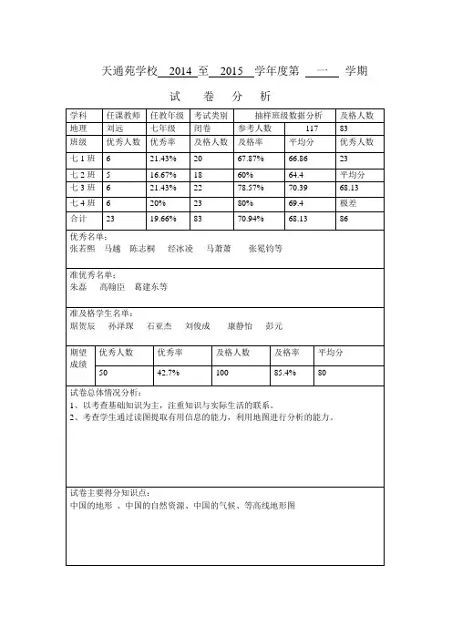 14-15-1-试卷分析表