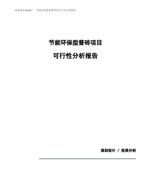 节能环保型普砖项目可行性分析报告(模板参考范文)