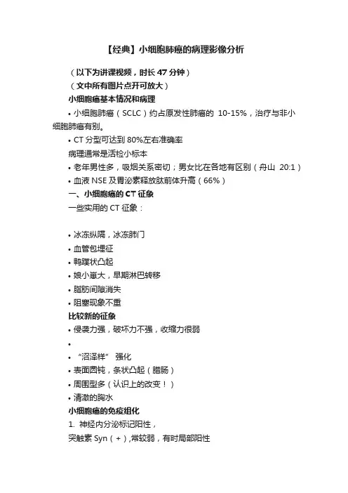 【经典】小细胞肺癌的病理影像分析