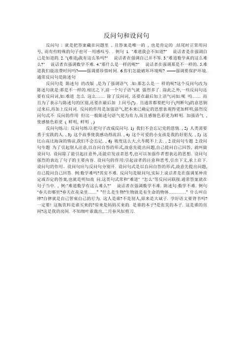 反问句和设问句