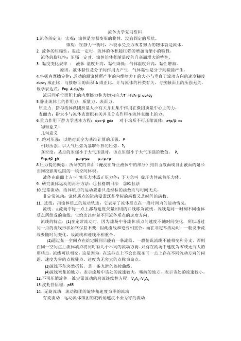 流体力学复习资料【最新】