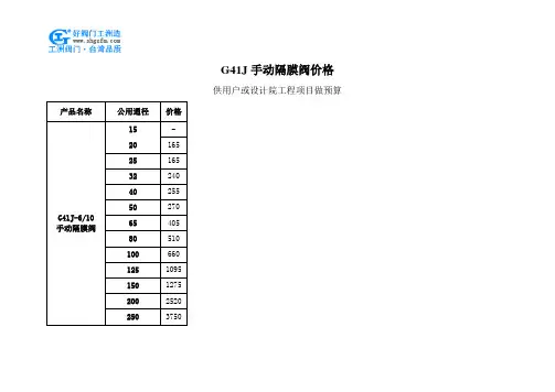 G41J手动隔膜阀价格