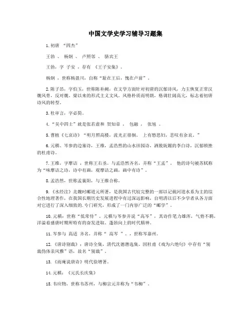 中国文学史学习辅导习题集