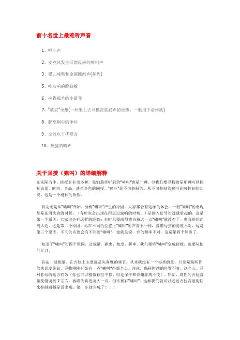 啸叫该怎么办