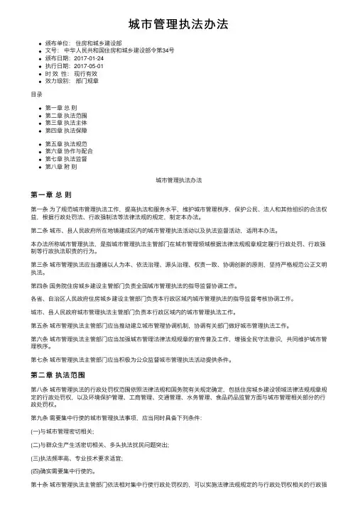 城市管理执法办法