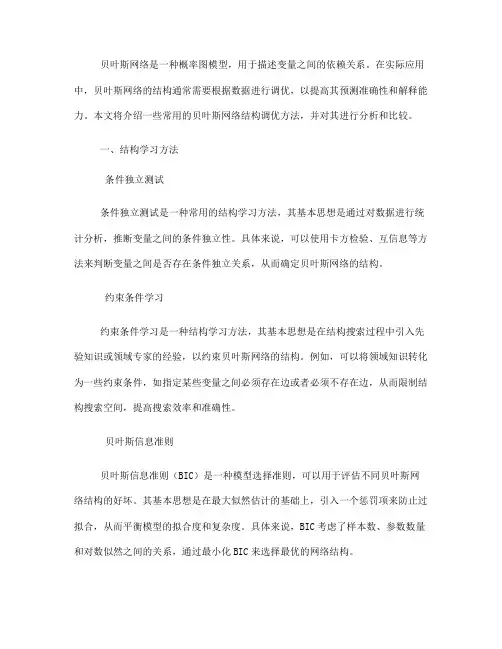 贝叶斯网络的结构调优方法