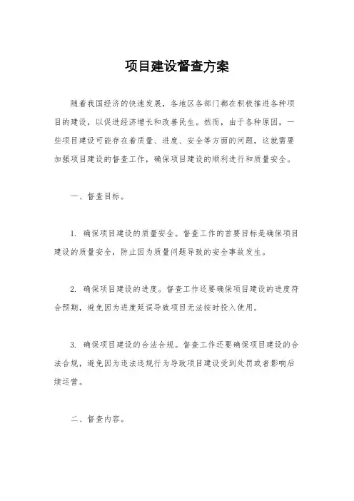 项目建设督查方案