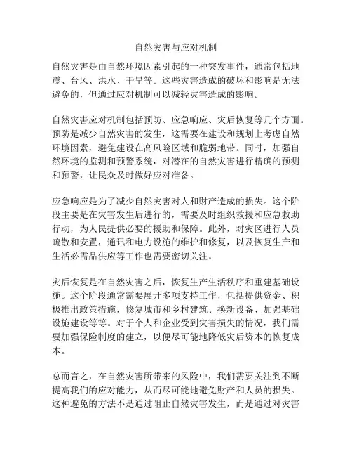 自然灾害与应对机制