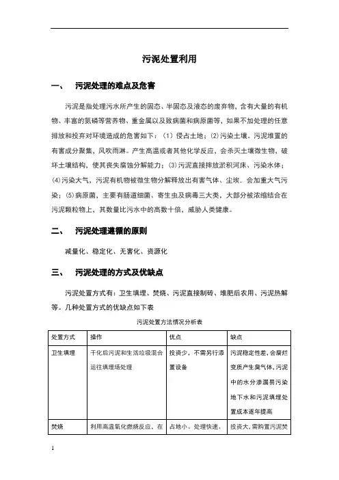 污泥处置各种方法的优缺点对比及可行性分析