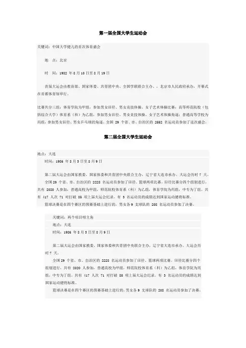 1-9全国大学生运动会会徽,吉祥物