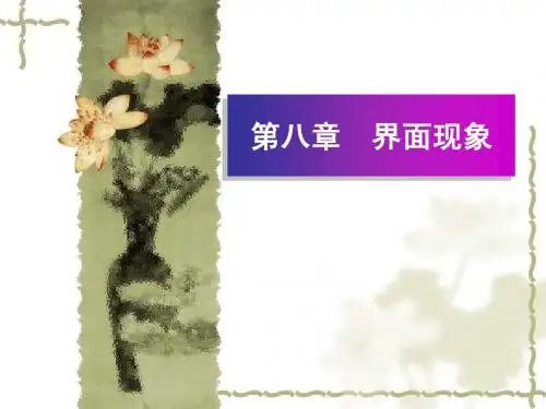 物理化学08界面现象