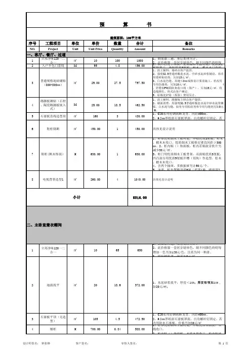好家装预算书