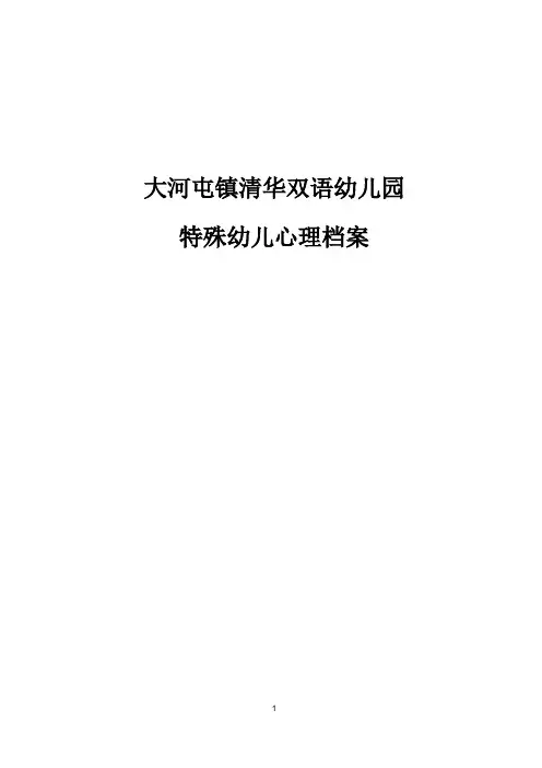 大河屯镇清华双语幼儿园特殊学生心理档案