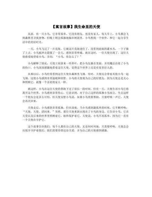 【寓言故事】我生命里的天使
