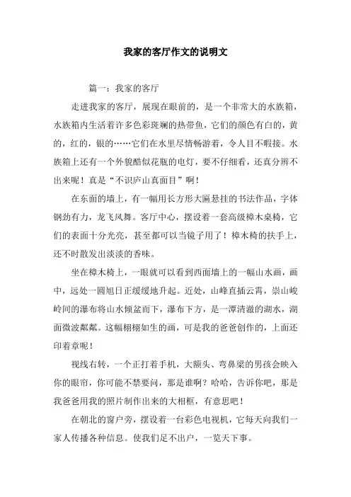 我家的客厅作文的说明文
