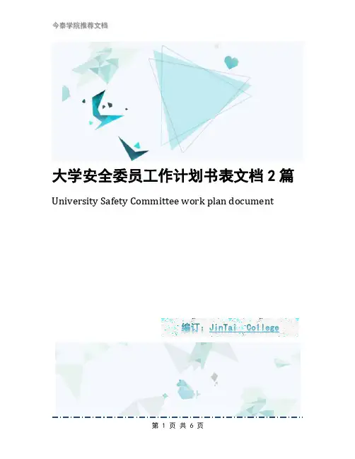 大学安全委员工作计划书表文档2篇