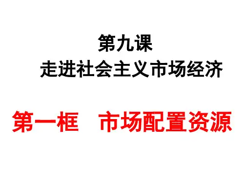 人教版高中政治必修一9.1市场配置资源(共22张PPT)