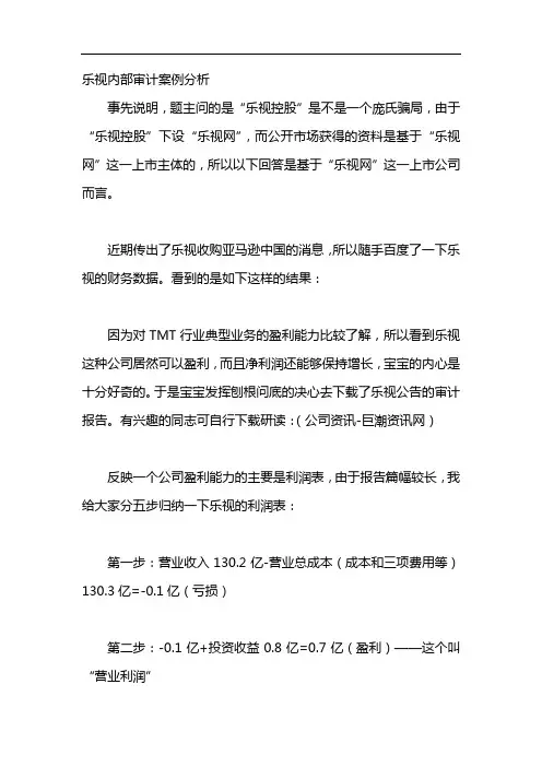 乐视内部审计案例分析
