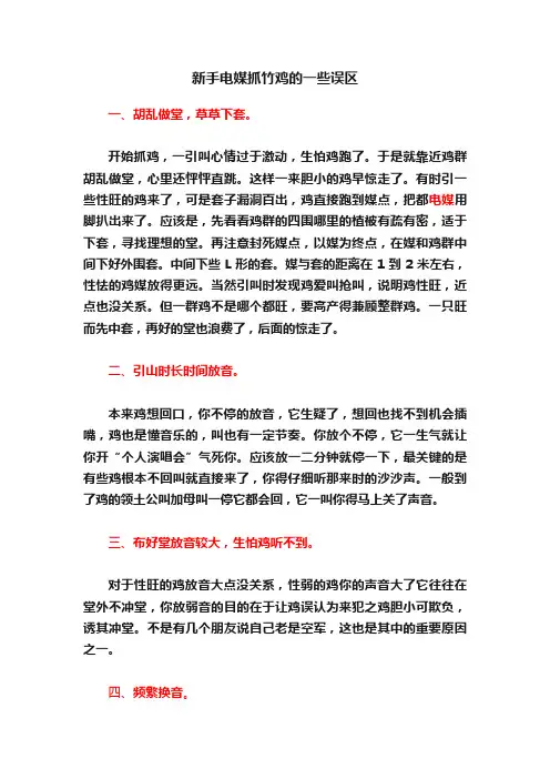 新手电媒抓竹鸡的一些误区