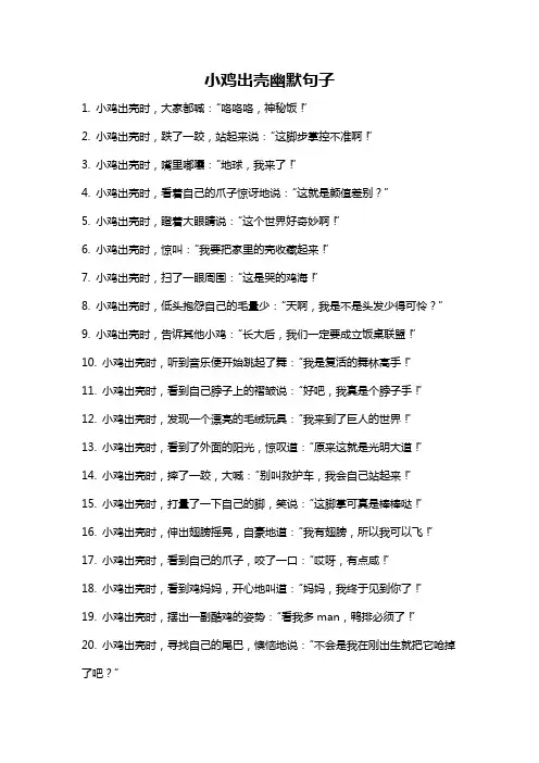 小鸡出壳幽默句子