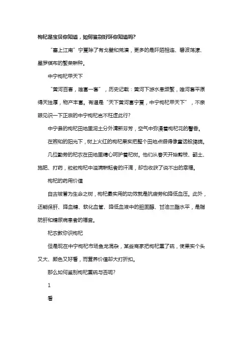 枸杞子如何辨别好坏