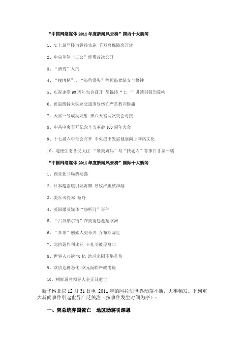 2011十大新闻
