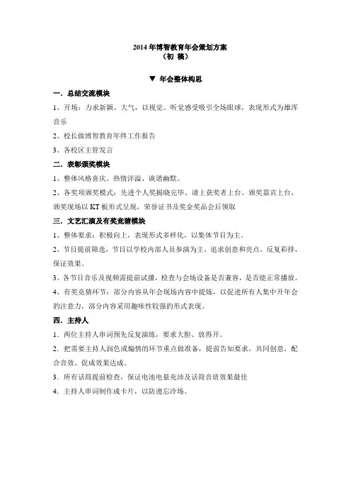 2014年年会策划方案