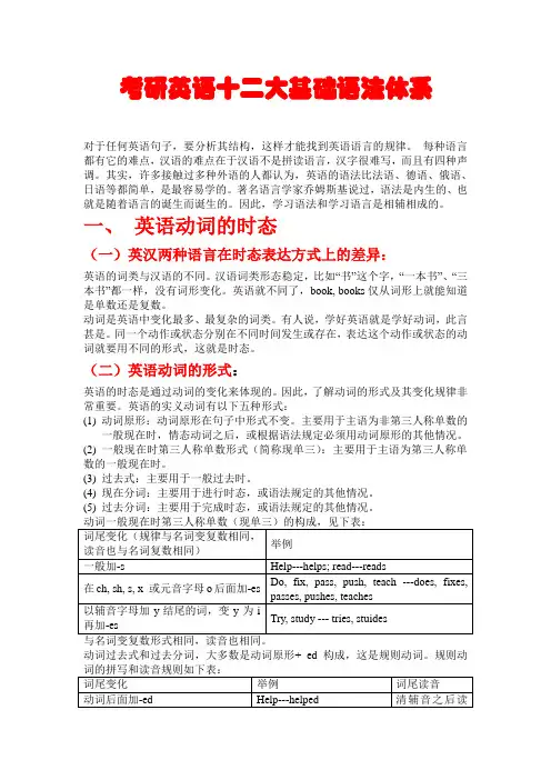 徐绽老师语法体系