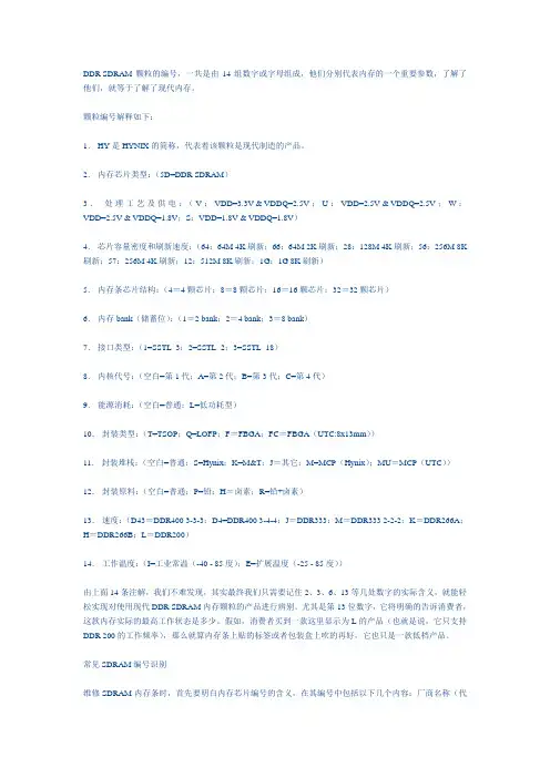 内存规范