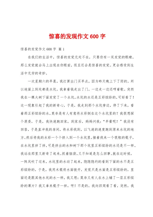 惊喜的发现作文600字