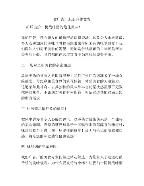 做广告厂怎么宣传文案
