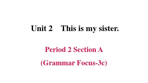 UNIT2THISISMYSISTERPERIOD2SECTIONAGRAMMARFOCUS3C习题