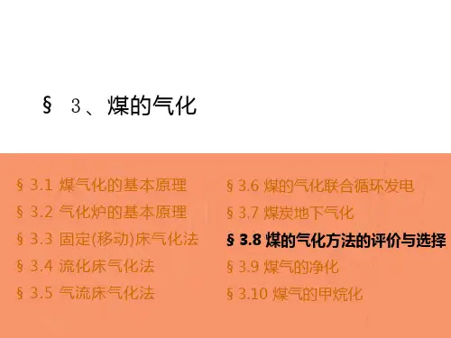 煤炭气化—煤的气化方法的评价与选择