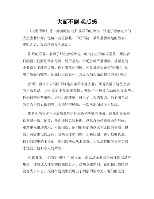 大而不倒 观后感