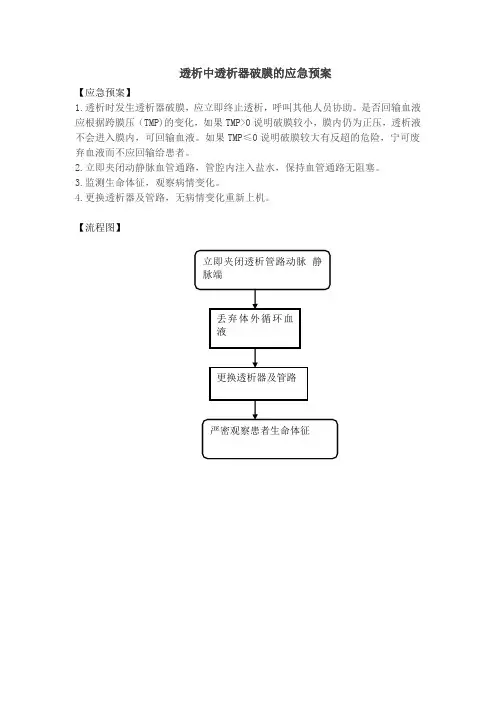 13透析中破膜的应急预案
