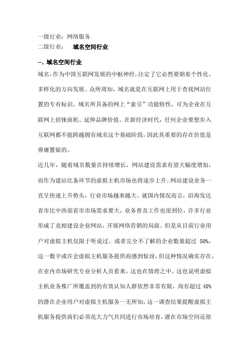 域名空间行业话术