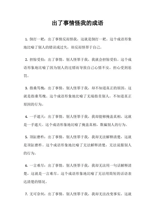 出了事情怪我的成语
