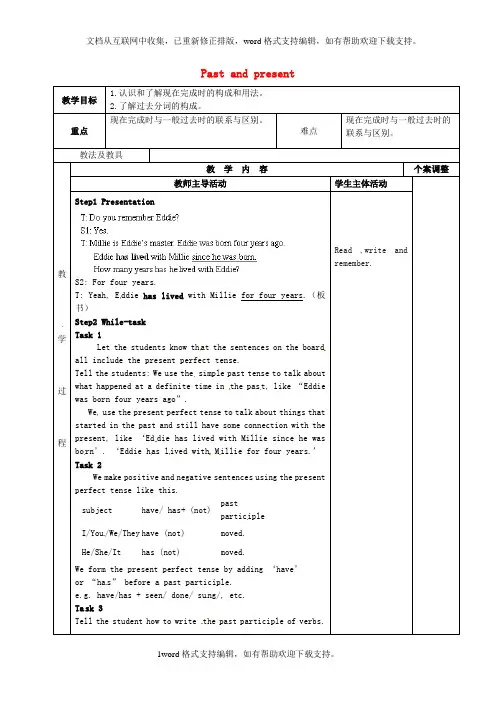2020牛津译林版八年级下册Unit1Pastandpresent1