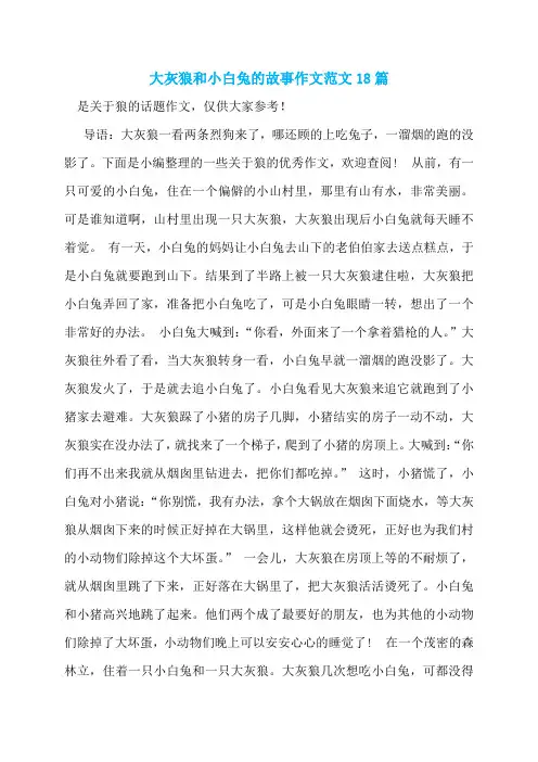 大灰狼和小白兔的故事作文范文18篇