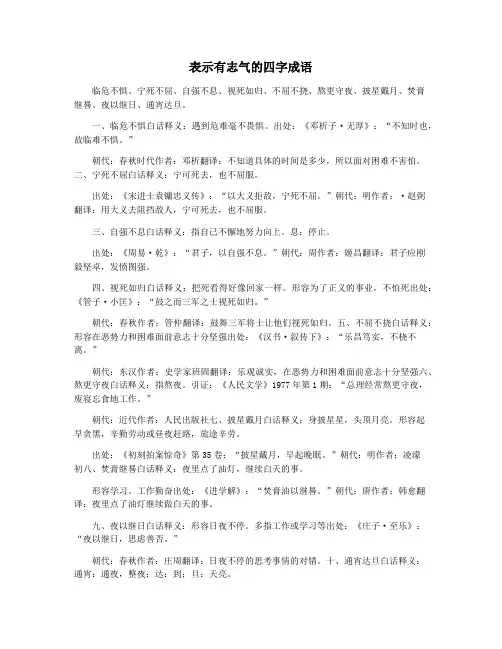 表示有志气的四字成语