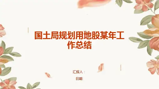 国土局规划用地股某年工作总结